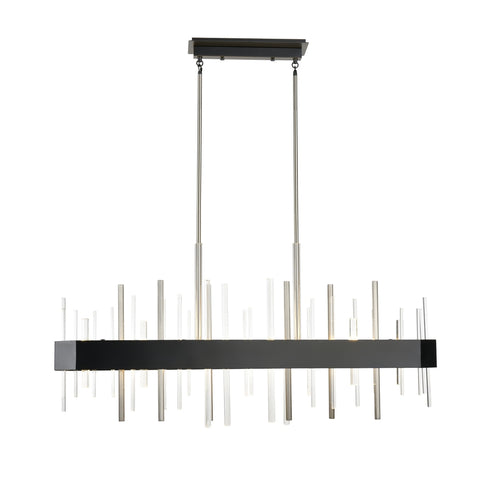 DVI Lighting 1 Light CRYSTAL BOULEVARD 6 Light LINEAR in Satin Nickel and Graphite Finish Model: DVP30302SN+GR-CRY