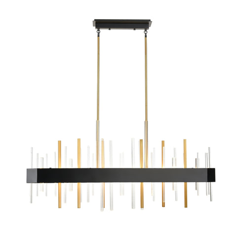 DVI Lighting 1 Light CRYSTAL BOULEVARD 6 Light LINEAR in Satin Nickel and Graphite Finish Model: DVP30302SN+GR-CRY