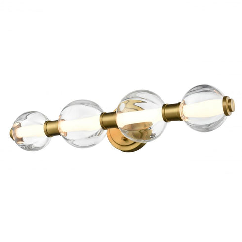 DVI Lighting 1 Light GLIMMER 24 Inch VANIT SCONCE BR With PUMPKIN in Brass Finish Model: DVP34943BR-PUC
