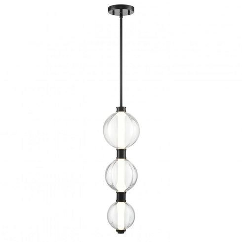DVI Lighting 1 Light GLIMMER PENDANT BLACK With PUMPKIN GLASS in Ebony Finish Model: DVP34910EB-PUC