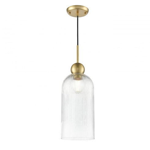 DVI Lighting 1 Light HARIETTE 17 Inch RIBBED PENDANT BRASS Model: DVP37621BR-RIC