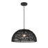 DVI Lighting 1 Light LAC DU BONNET 18 Inch PENDANT in Black and Black Yarn Finish Model: DVP44208BK-BY
