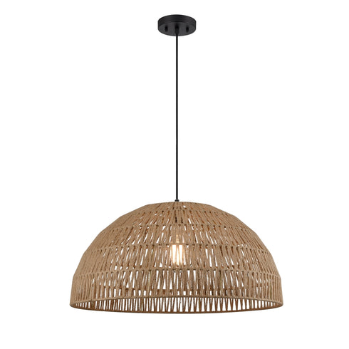 DVI Lighting 1 Light Lac Du Bonnet 25.75 Inch Pendant in Black and Black Yarn Finish Model: DVP44218BK-BY