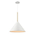DVI Lighting 1 Light LILY 16 Inch 1 Light PENDANT in Matte White and Brass Finish Model: DVP46120MW+BR