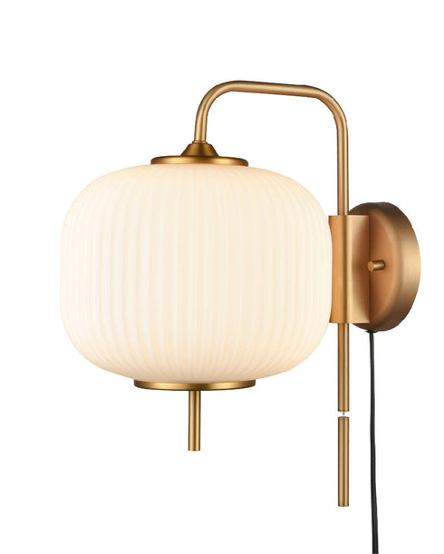DVI Lighting 1 Light MOUNT PEARL SCONCE in Brass Finish Model: DVP40001BR-RIO