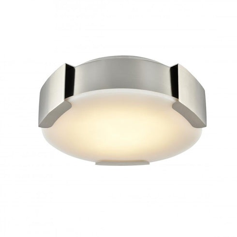 DVI Lighting 1 Light PETRA 7.75 Inch LED FLUSH MOUNT in Satin Nickel Finish Model: DVP42018SN-AFA