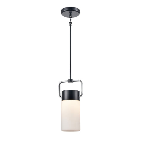 DVI Lighting 1 Light TUXEDO MINI PENDANT in Ebony and Chrome Finish Model: DVP40721EB+CH-OP