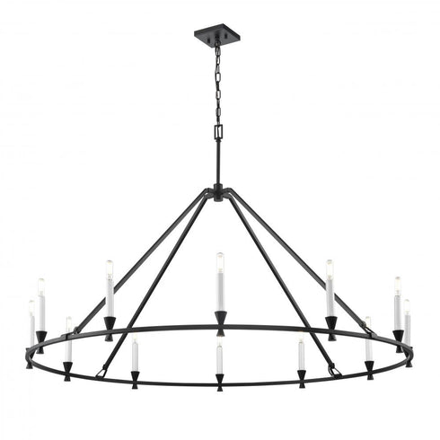 DVI Lighting 12 Light CARISBROOKE 50 Inch CHANDELIER BLACK in Ebony Finish Model: DVP37145EB