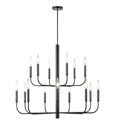 DVI Lighting 15 Light OLIVIA 2 TIER CHANDELIER in Multiple Finishes and Graphite Finish Model: DVP44045MF+GR