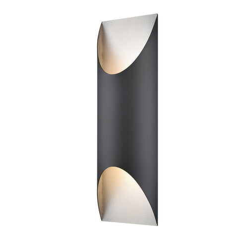 DVI Lighting 2 Light BRECON HEMISPHERE SCONCE in Stainless Steel and Black Finish Model: DVP43092SS+BK