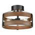 DVI Lighting 3 Light FORT GARRY 3 Light SEMI FLUSH in Buffed Nickel and Barnwood on Metal Finish Model: DVP41811BN+BAW
