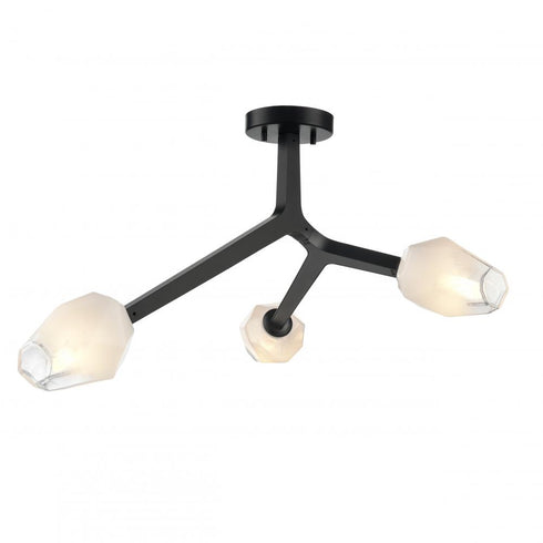 DVI Lighting 3 Light JAVELIN 3 Light SEMI FLUSH in Ebony Finish Model: DVP33211EB-ICE