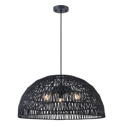 DVI Lighting 3 Light LAC DU BONNET 26 Inch 3 Light PENDANT in Black Finish Model: DVP44248BK-BY