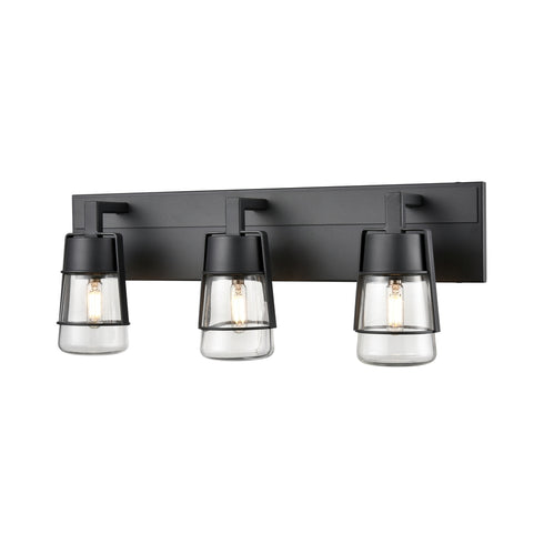 DVI Lighting 3 Light LAKE OF THE WOODS 3 Light VANITY in Ebony and Satin Nickel Finish Model: DVP44443EB+SN-CL