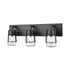 DVI Lighting 3 Light LAKE OF THE WOODS 3 Light VANITY in Ebony and Satin Nickel Finish Model: DVP44443EB+SN-CL