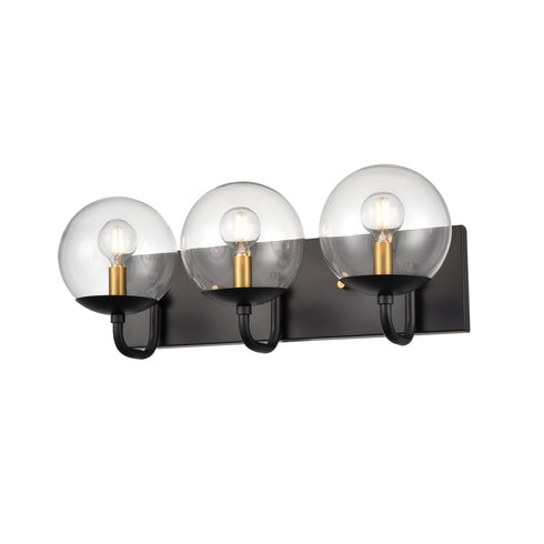 DVI Lighting 3 Light MACKENZIE DELTA 3 Light VANITY in Multiple Finishes and Ebony Finish Model: DVP43143MF+EB-CL