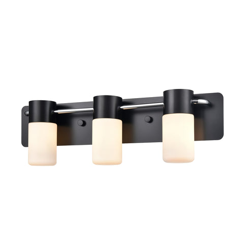 DVI Lighting 3 Light TUXEDO 3 Light VANITY in Ebony and Chrome Finish Model: DVP40743EB+CH-OP