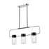 DVI Lighting 3 Light TUXEDO LINEAR PENDANT in Ebony and Chrome Finish Model: DVP40702EB+CH-OP