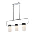 DVI Lighting 3 Light TUXEDO LINEAR PENDANT in Ebony and Chrome Finish Model: DVP40702EB+CH-OP