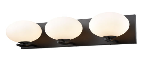 DVI Lighting 3 Light VALOUR ROAD 3 Light VANITY in Ebony Finish Model: DVP49043EB-OP