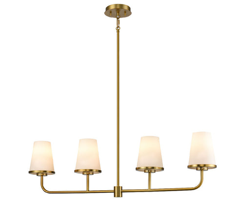 DVI Lighting 4 Light KANATA 4 Light LINEAR PENDANT in Brass Finish Model: DVP48002BR-OP
