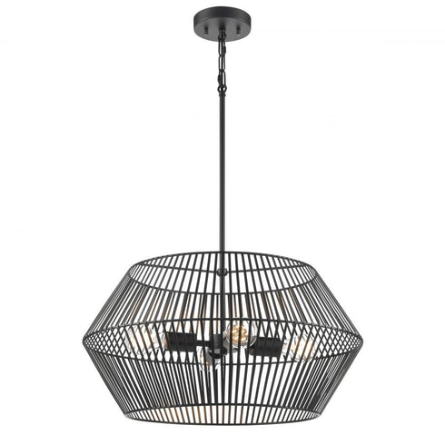 DVI Lighting 4 Light LADYSMITH 22 Inch PENDANT in Ebony Finish Model: DVP44505EB