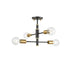 DVI Lighting 4 Light LAKE LOFT 4 Light SEMI FLUSH in Brass and Graphite Finish Model: DVP41112BR+GR