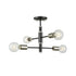 DVI Lighting 4 Light LAKE LOFT 4 Light SEMI FLUSH in Brass and Graphite Finish Model: DVP41112BR+GR