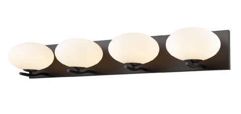 DVI Lighting 4 Light VALOUR ROAD 4 Light VANITY in Ebony Finish Model: DVP49044EB-OP