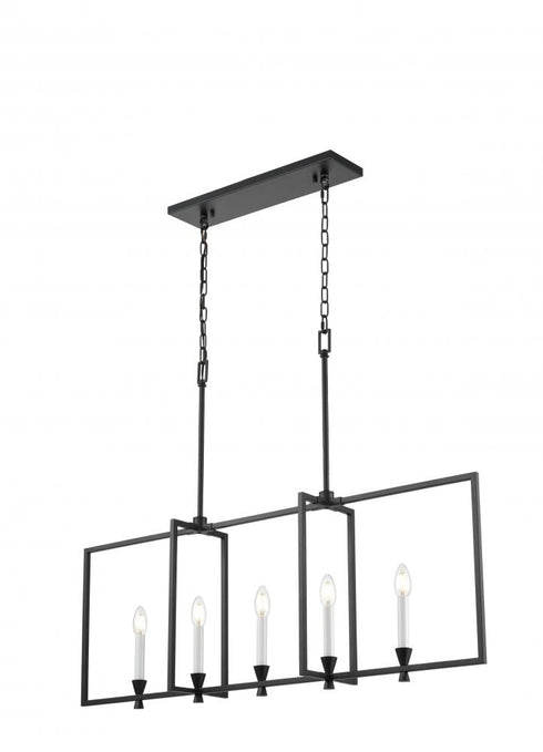 DVI Lighting 5 Light CARISBROOKE 42 Inch LINEAR BLACK in Ebony Finish Model: DVP37102EB