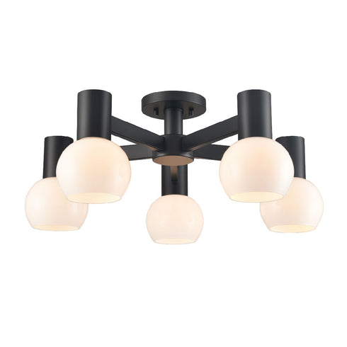 DVI Lighting 5 Light LILLOOET 5 Light SEMI FLUSH in Brass Finish Model: DVP49413BR-TO