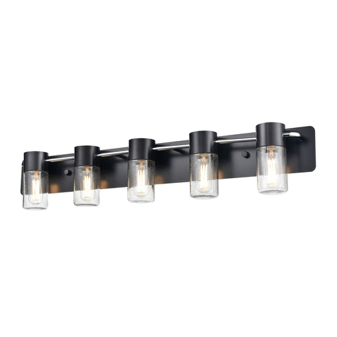 DVI Lighting 5 Light TUXEDO 5 Light VANITY in Ebony and Chrome Finish Model: DVP40755EB+CH-OP