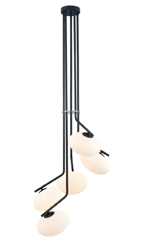 DVI Lighting 5 Light VALOUR ROAD 5 Light CHANDELIER in Ebony Finish Model: DVP49057EB-OP