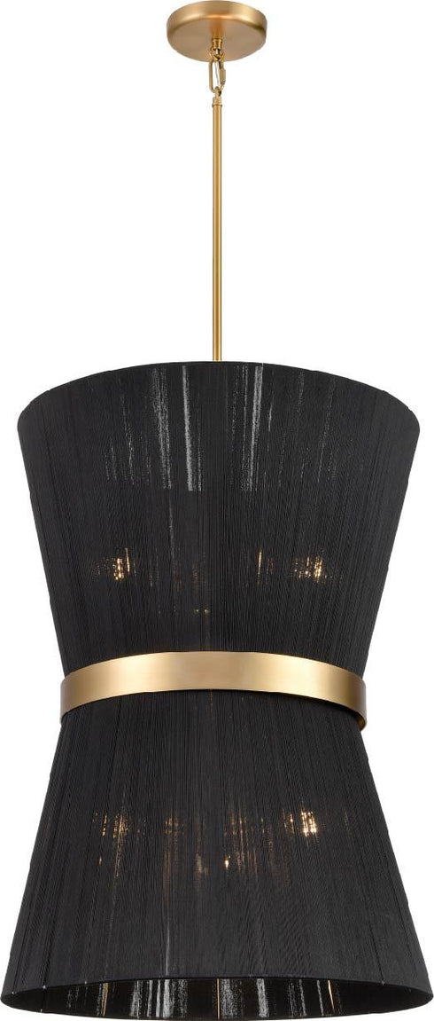 DVI Lighting 6 Light ELLESMERE Ø20 Inch FOYER in Brass Finish Model: DVP43648BR-BK