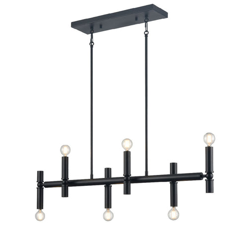 DVI Lighting 6 Light KLONDIKE 6 Light LINEAR PENDANT in Ebony and Multiple Finishes Finish Model: DVP42804EB+MF