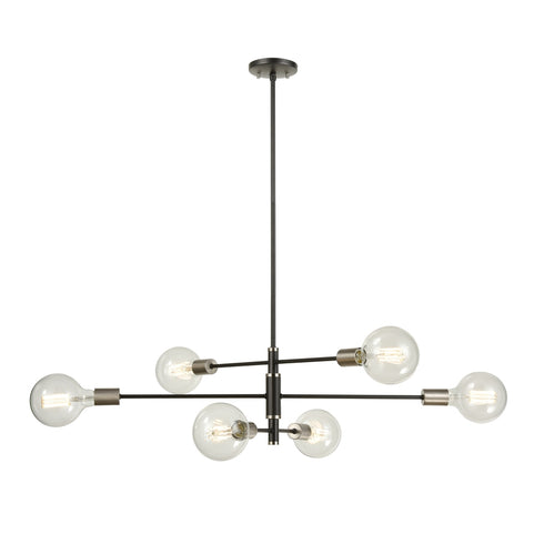DVI Lighting 6 Light LAKE LOFT 6 Light PENDANT in Brass and Graphite Finish Model: DVP41102BR+GR