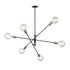 DVI Lighting 6 Light LAKE LOFT 6 Light PENDANT in Brass and Graphite Finish Model: DVP41124BR+GR
