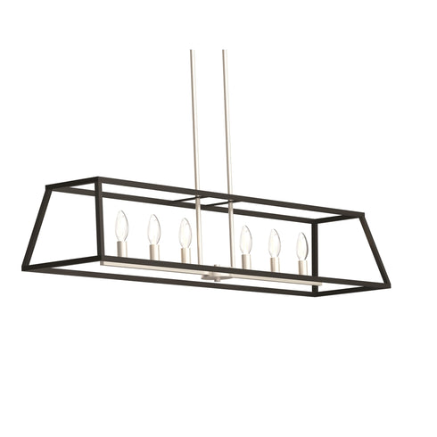 DVI Lighting 6 Light LAURENTIAN 6 Light LINEAR in Satin Nickel and Graphite Finish Model: DVP30002SN/GR