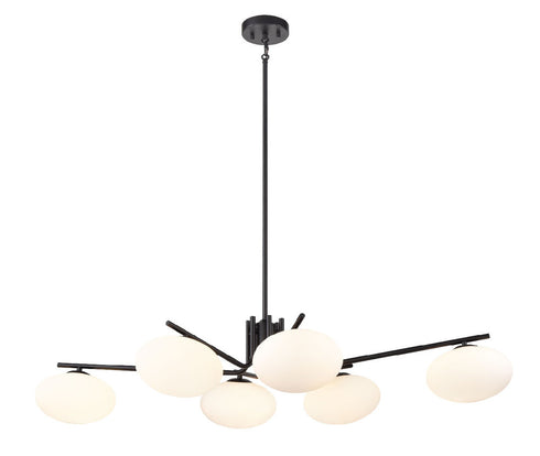 DVI Lighting 6 Light VALOUR ROAD 6 Light LINEAR in Ebony Finish Model: DVP49002EB-OP