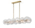 DVI Lighting 8 Light CAROUSEL 8 Light LINEAR PENDANT in Brass Finish Model: DVP36502BR-MS