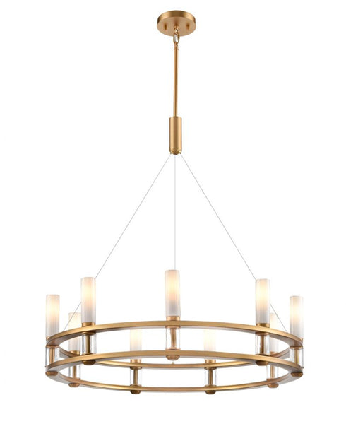 DVI Lighting 9 Light CARDINAL 28 Inch CHANDELIER in Brass Finish Model: DVP37824BR-VICE