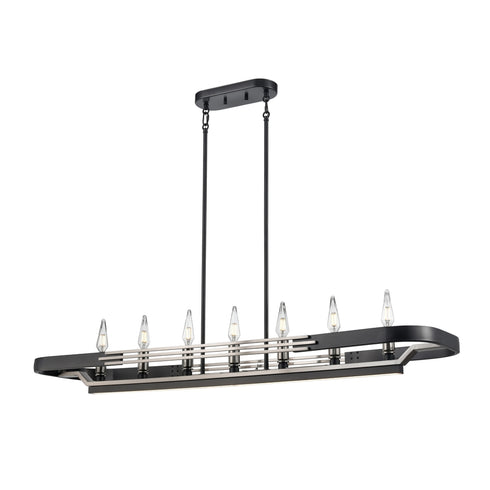 DVI Lighting Aletheia Hybrid 7 Light ALETHEIA 48 Inch LINEAR in Brass and Graphite Finish Model: DVP46302BR+GR-CCT