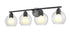 DVI Lighting Andromeda 4 Light Vanity in Brass Finish Model: DVP34744BR-CL