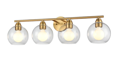 DVI Lighting Andromeda 4 Light Vanity in Brass Finish Model: DVP34744BR-CL