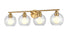 DVI Lighting Andromeda 4 Light Vanity in Brass Finish Model: DVP34744BR-CL