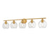 DVI Lighting Andromeda 5 Light Vanity in Brass Finish Model: DVP34755BR-CL