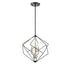DVI Lighting Ashoona 3 Light Pendant in Buffed Nickel And Ebony Finish Model: DVP44920BN+EB