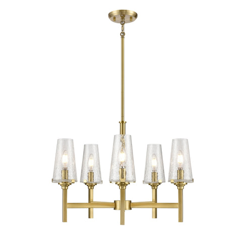 DVI Lighting Athenium 5 Light Chandelier in Brass Finish Model: DVP50225BR-CRK