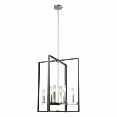 DVI Lighting Blairmore 8 Light Foyer in Ironwood on Metal and Graphite Finish Model: DVP30249GR+IW-CL