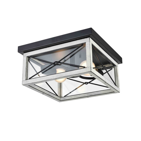 DVI Lighting County Fair 2 Light Flush Mount Model: DVP43370BK+BIW-CL